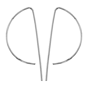 BOUCLES D'OREILLES TIGE ARGENT RHODIÉ FIL DEMI CERCLE