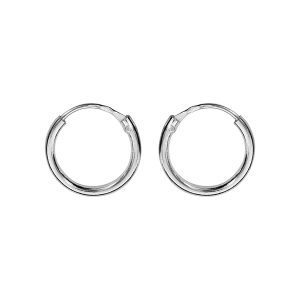 CRÉOLES ARGENT RHODIÉ TUBE DIAM 10MM FIL 1,20MM