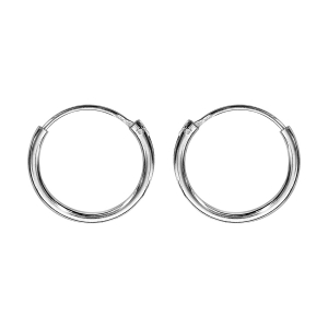 CRÉOLES ARGENT RHODIÉ TUBE DIAM 12MM FIL 1,20MM