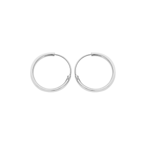 CRÉOLES ARGENT RHODIÉ TUBE DIAM 14MM