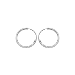 CRÉOLES ARGENT RHODIÉ TUBE 1.5MM DIAM 14MM