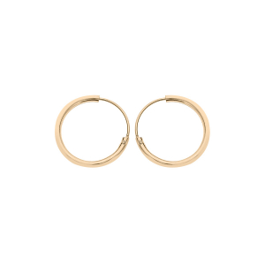 CRÉOLES ARGENT DORURE JAUNE TUBE 1.5MM DIAM 14MM