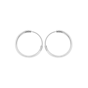 CRÉOLES ARGENT RHODIÉ TUBE DIAM 16MM