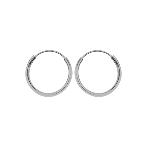 CRÉOLES ARGENT RHODIÉ TUBE 1.5MM DIAM 16MM