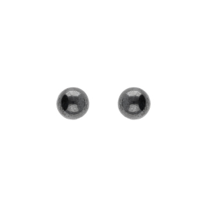 BOUCLES D'OREILLES TIGE ARGENT RHODIÉ BOULE HEMATITE 4MM