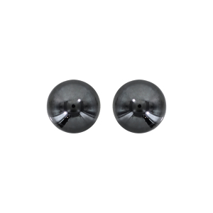 BOUCLES D'OREILLES TIGE ARGENT RHODIÉ BOULE HEMATITE 8MM