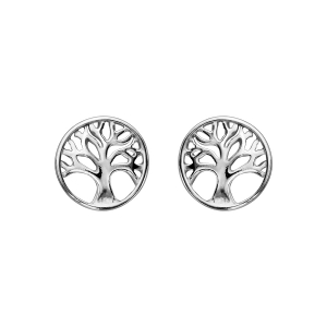 BOUCLES D'OREILLES TIGE ARGENT ARBRE DE VIE AJOURE