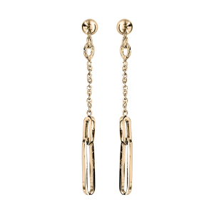 BOUCLES D'OREILLES TIGE ARGENT ET DORÉ JAUNE PENDANTE