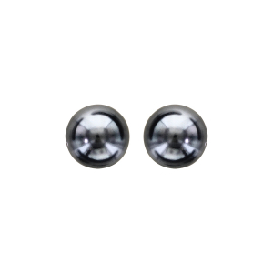 BOUCLES D'OREILLES TIGE ARGENT RHODIÉ  PERLE IMITATION NOIRE 8MM