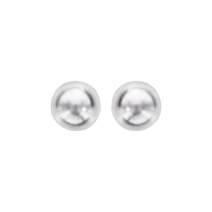 BOUCLES D'OREILLES TIGE ARGENT RHODIÉ PERLE IMITATION BLANCHE 8MM