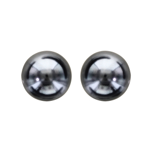 BOUCLES D'OREILLES TIGE ARGENT PERLE IMITATION NOIRE 10MM