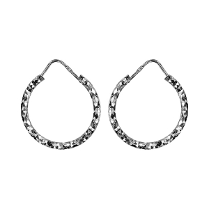 CREOLES ARGENT RHODIE DIAMANTE 18MM