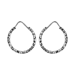 CRÉOLES ARGENT RHODIÉ DIAMANTE 18MM