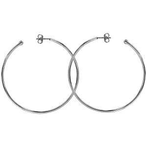CRÉOLES TIGE ARGENT RHODIÉ 50MM