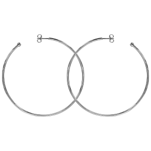 CRÉOLES TIGE ARGENT RHODIÉ 60MM  TUBE 1.8MM