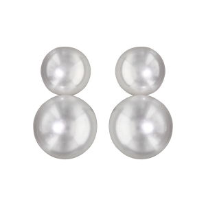 BOUCLES D'OREILLES ARGENT RHODIÉ 2 PERLES DE CULTURE D'EAU DOUCE 7MM ET 9MM