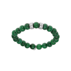 BRACELET ARGENT RHODIÉ EXTENSIBLE BOULES JADE VERT VÉRITABLE 2 CHARMS A GRAVER