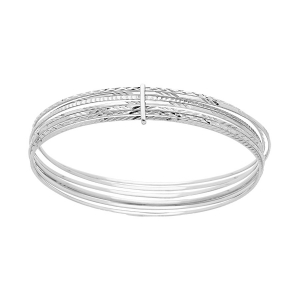 BRACELET ARGENT RHODIÉ SEMAINIER 65MM