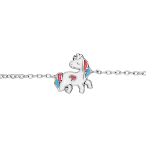 BRACELET ARGENT RHODIÉ LICORNE RÉSINE 17,5CM REGALBLE 13,5CM