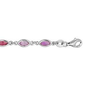 BRACELET ARGENT RHODIÉ OXYDES DEGRADE DE ROSES 16+3CM