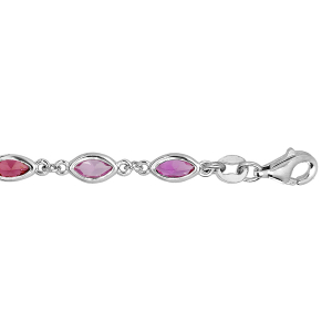 BRACELET JUNIOR ARGENT RHODIÉ OXYDES DEGRADE DE ROSE 14+2CM