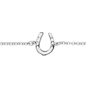 BRACELET ARGENT RHODIÉ FER A CHEVAL 16+3CM