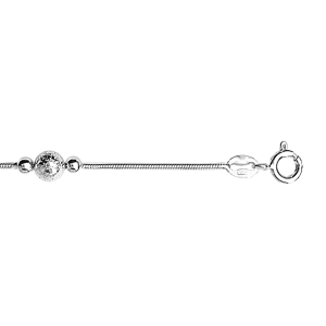 BRACELET ARGENT  BOULES PAILLETEE 18CM