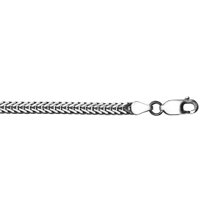 BRACELET ARGENT MASSIF PATINÉ MAILLE CARRÉ QUEUE DE RENARD 20,5CM