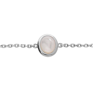 BRACELET ARGENT RHODIÉ NACRE VÉRITABLE 16+3CM
