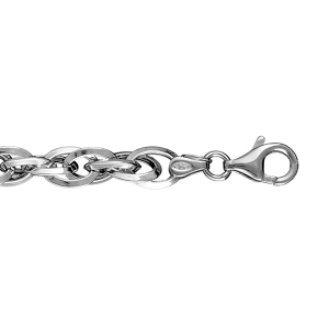 BRACELET ARGENT RHODIÉ FANTAISIE 19CM