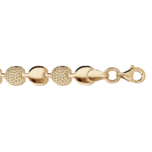 BRACELET ARGENT ET DORURE JAUNE FANTAISE 18CM