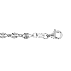 BRACELET ARGENT RHODIÉ PETITE PASTIILES DIAMANTEES 18CM