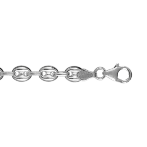 BRACELET ARGENT GRAIN DE CAFE 6MM 18CM