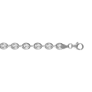 BRACELET ARGENT GRAIN DE CAFE 6MM 18CM