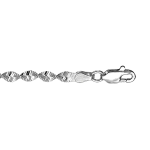 BRACELET ARGENT MAILLE VRILLEE 4MM  18CM
