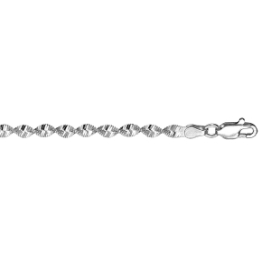 BRACELET ARGENT MAILLE VRILLEE 4MM  18CM