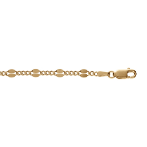 BRACELET ARGENT DORÉ MAILLE FANTAISIE MAILLE STYLE GOURMETTE 18CM