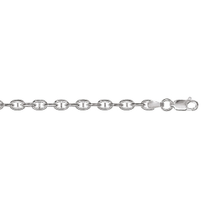 BRACELET ARGENT MAILLE MARINE 18CM