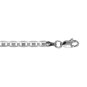 BRACELET ARGENT MAILLE MARINE FANTAISIE 18CM