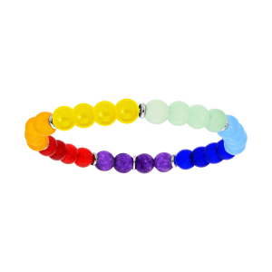 BRACELET ARGENT RHODIÉ EXTENSIBLE BOULES PIERRES JADÉITE COULEUR CHAKRA 6MM ET RONDELLES