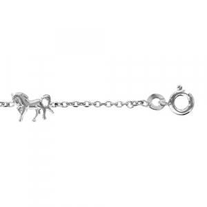 BRACELET ARGENT RHODIÉ ENFANT 3 CHEVAUX 15+3CM