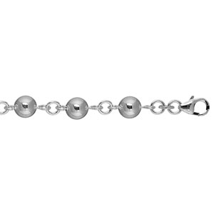 COLLIER BOULES MARSEILLE 40CM + RALLONGE 45CM ARGENT RHODIÉ