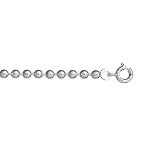 BRACELET MAILLE BOULE 3MM  18CM ARGENT