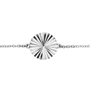 BRACELET ARGENT RHODIÉ ROND DIAMANTÉ 16+2CM