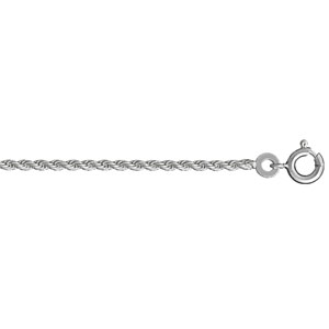 CHAINES CORDE 40CM ARGENT RHODIÉ