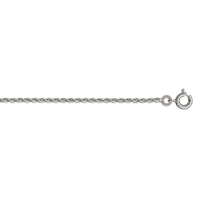 CHAINES CORDE 40CM ARGENT RHODIÉ