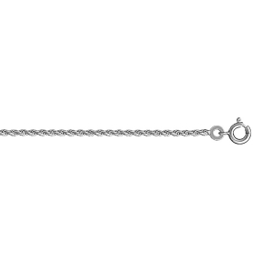 BRACELET ARGENT RHODIÉ MAILLE CORDE 2MM  18CM