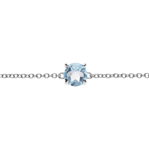 BRACELET ARGENT RHODIÉ PIERRE VÉRITABLE TOPAZE BLEU 6,5MM 15+4CM