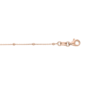 BRACELET ARGENT ET DORURE ROSE FINE BOULES 15+3CM