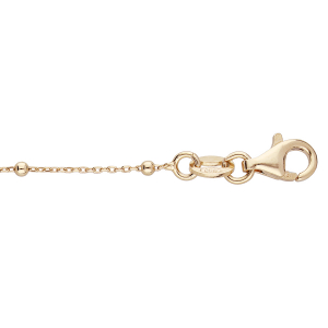 BRACELET ARGENT ET DORURE JAUNE FINE BOULES 15+3CM
